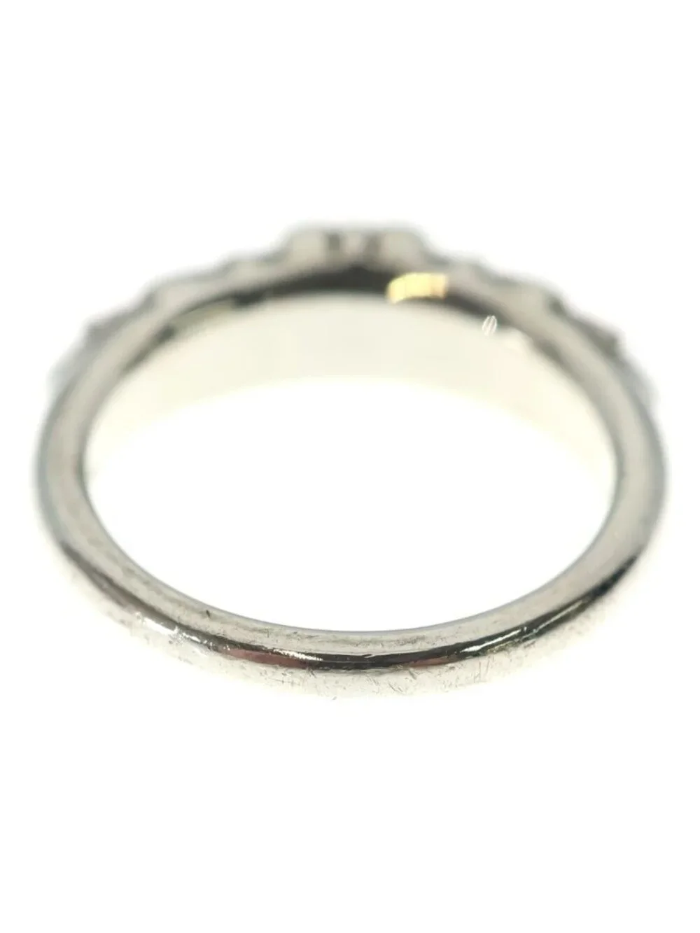 Chrome Hearts Baby Clsc P D Classic Floral Cross Pave Diamond Silver Ring